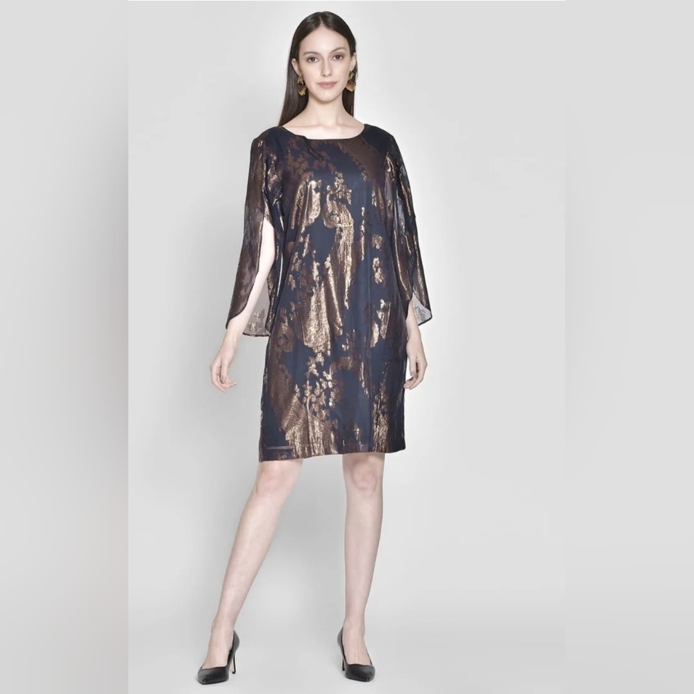 Twilight Metallic Overlay Cocktail Dress /Size 8 NWOT